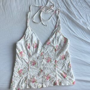 Nightcap White and Pink Floral Blouse